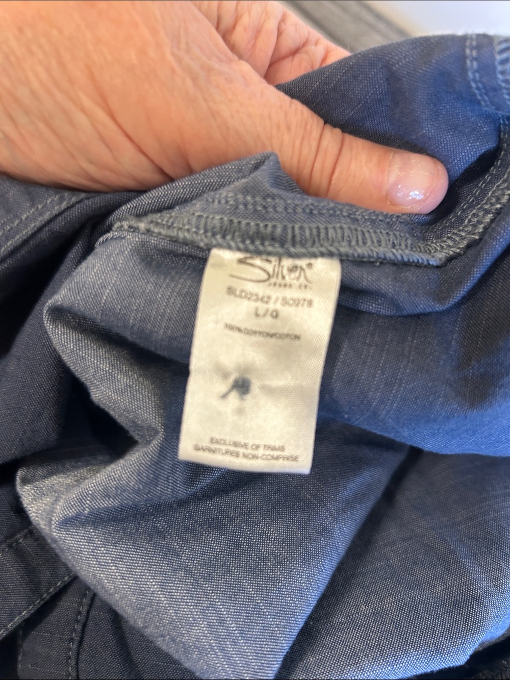 Silver Jeans Blue Chambray Milkmaid Cami Top - Size L - Picture 5 of 5